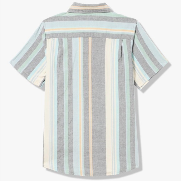 Quiksilver' Apero Classic Short Sleeve Woven Button Down Shirt Size L 14T - Picture 3 of 4